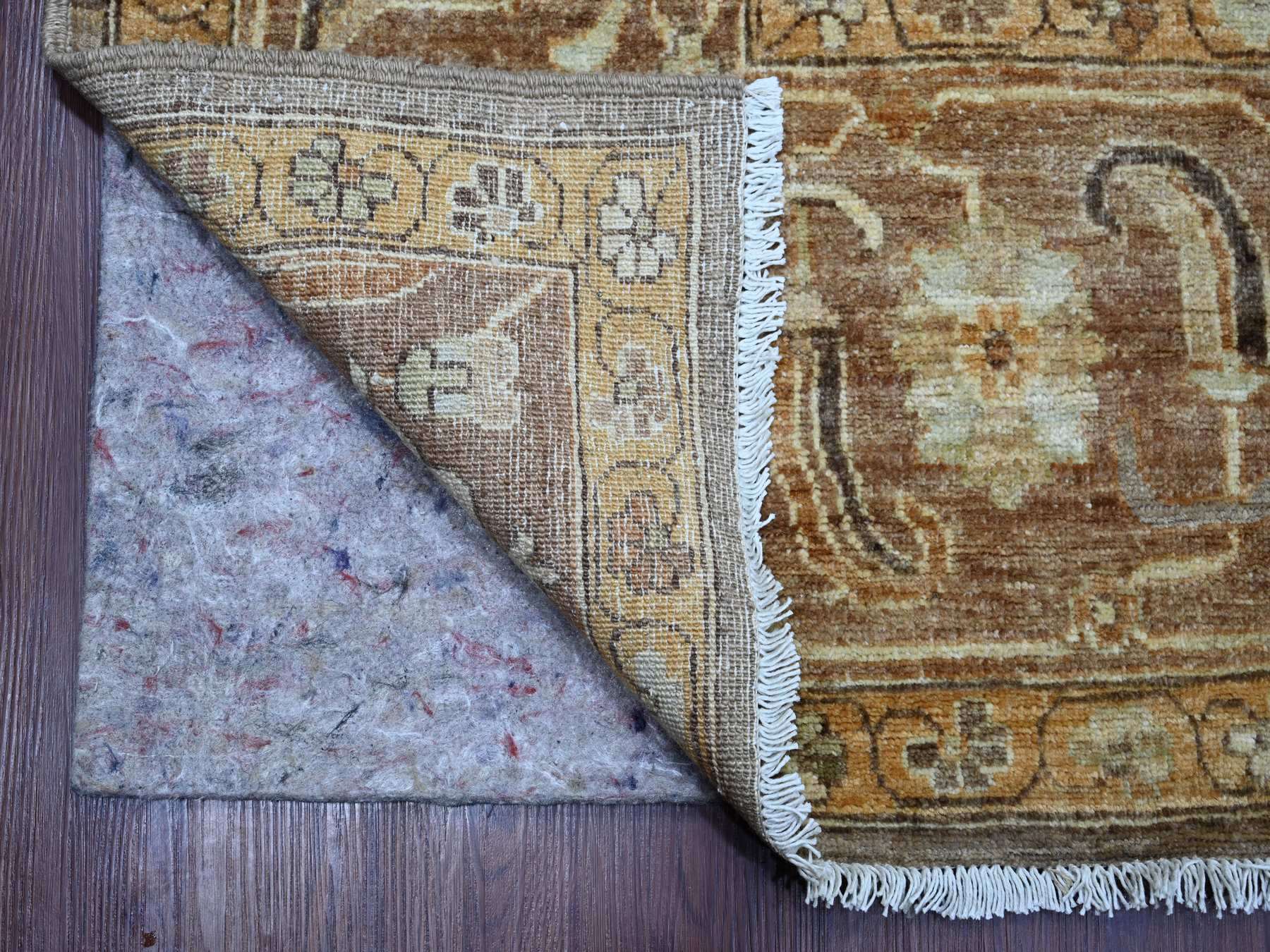 Peshawar Oushak hand-knotted wool rug in Gray & Brown, 9'1" x 12'2" — SKU O021054 (view 4)