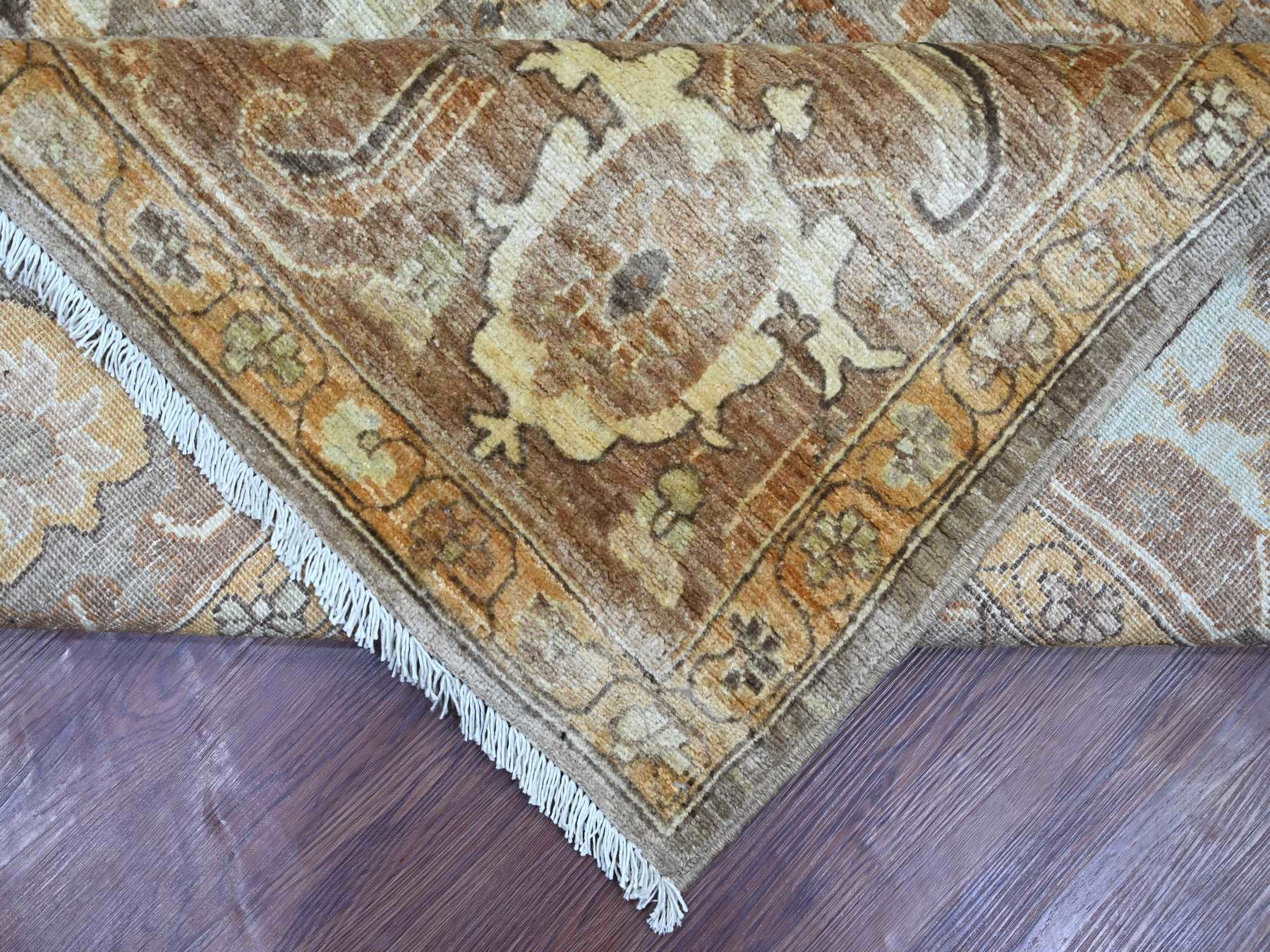 Peshawar Oushak hand-knotted wool rug in Gray & Brown, 9'1" x 12'2" — SKU O021054 (view 6)