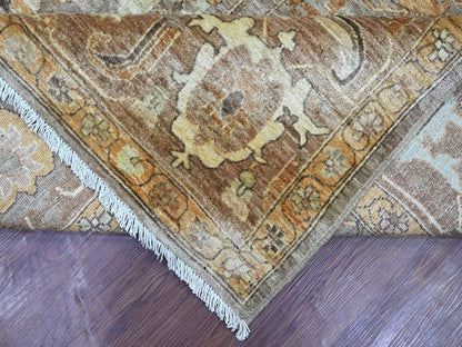 Peshawar Oushak hand-knotted wool rug in Gray & Brown, 9'1" x 12'2" — SKU O021054 (view 6)