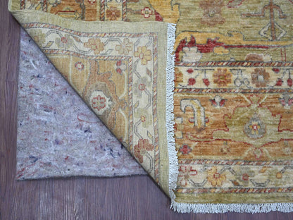 Green 8'9" x 11'7" Oushak And Peshawar Hand knotted Wool Rug - Sku: O021055