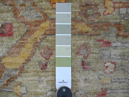 Green 8'9" x 11'7" Oushak And Peshawar Hand knotted Wool Rug - Sku: O021055