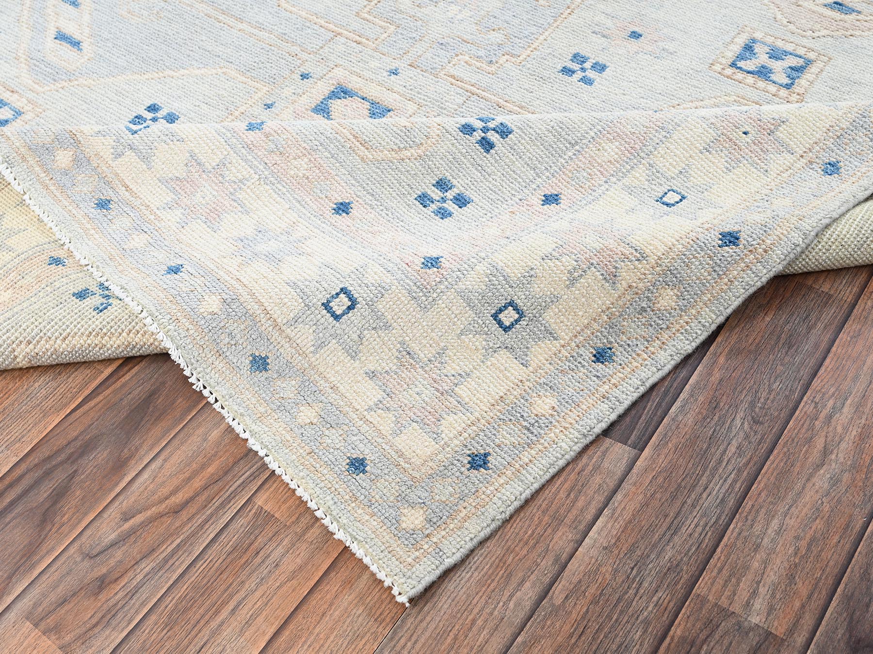 Oushak hand-knotted wool rug in Gray & Ivory, 5'10" x 9'1" — SKU O02105 (view 7)