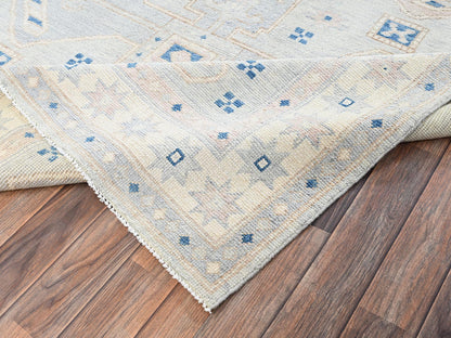Oushak hand-knotted wool rug in Gray & Ivory, 5'10" x 9'1" — SKU O02105 (view 7)