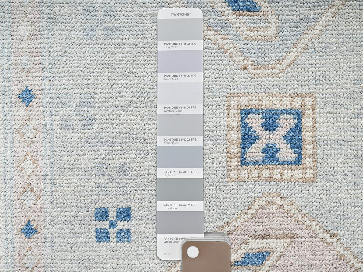Oushak hand-knotted wool rug in Gray & Ivory, 5'10" x 9'1" — SKU O02105 (view 8)