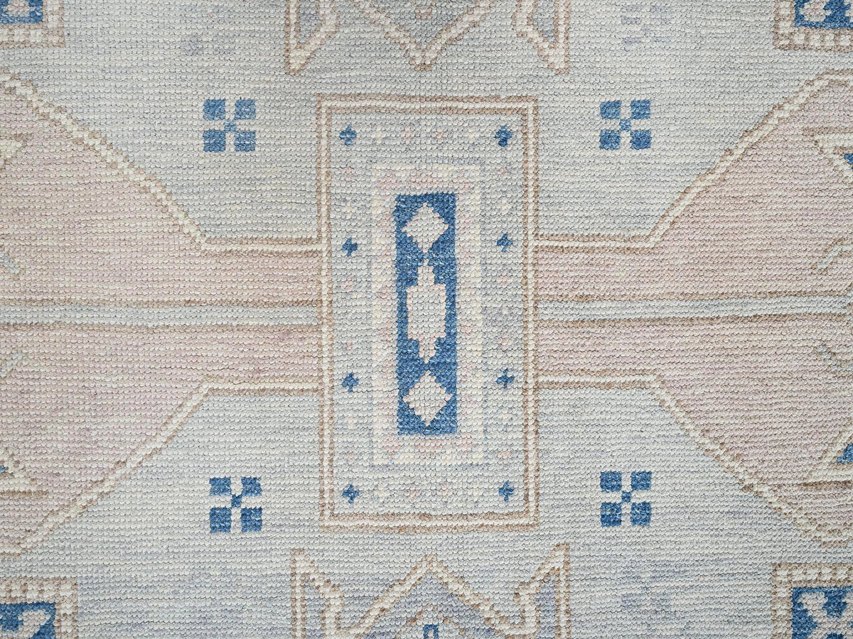 Oushak hand-knotted wool rug in Gray & Ivory, 5'10" x 9'1" — SKU O02105 (view 9)