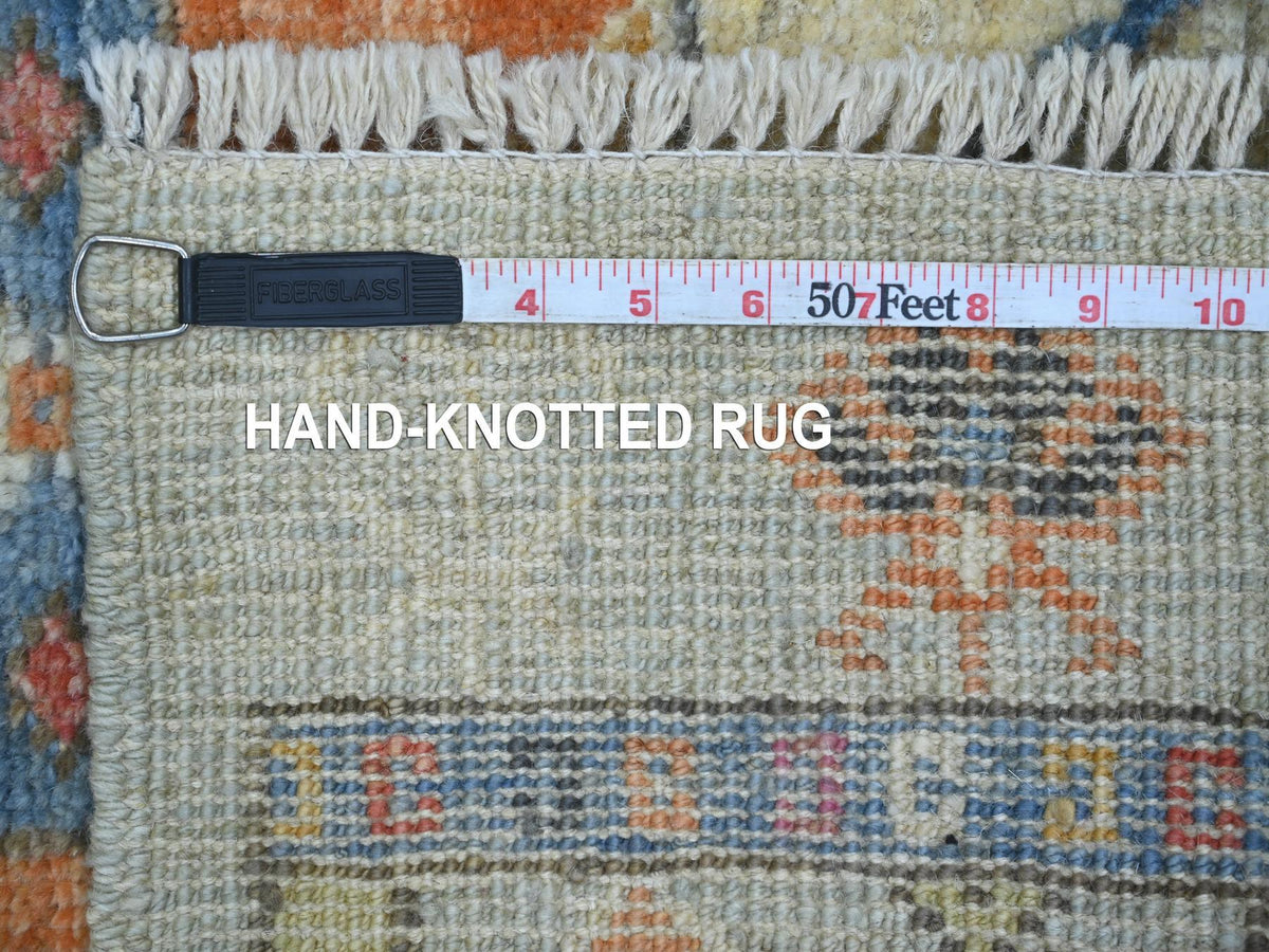 Tribal & Geometric hand-knotted wool runner in Gray & Colorful, 2'10" x 11'8" — SKU O021079 (view 6)