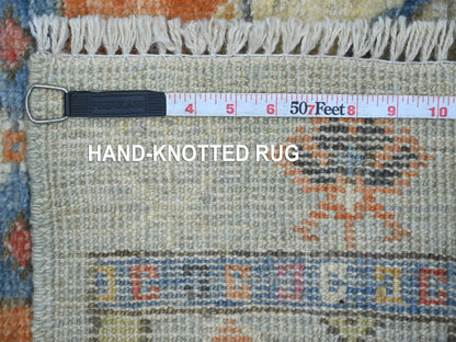 Tribal & Geometric hand-knotted wool runner in Gray & Colorful, 2'10" x 11'8" — SKU O021079 (view 6)