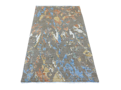 Brown 3'8" x 5'10" Modern and Contemporary Hand knotted Wool Rug - Sku: O021088