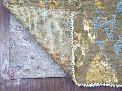 Brown 3'8" x 5'10" Modern and Contemporary Hand knotted Wool Rug - Sku: O021088