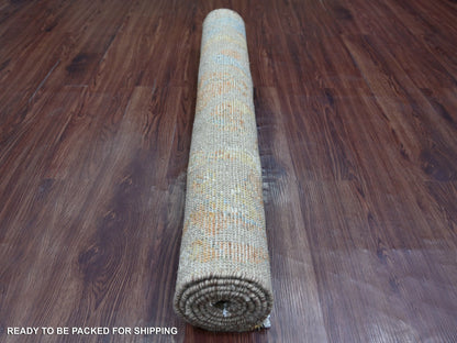 Brown 3'8" x 5'10" Modern and Contemporary Hand knotted Wool Rug - Sku: O021088