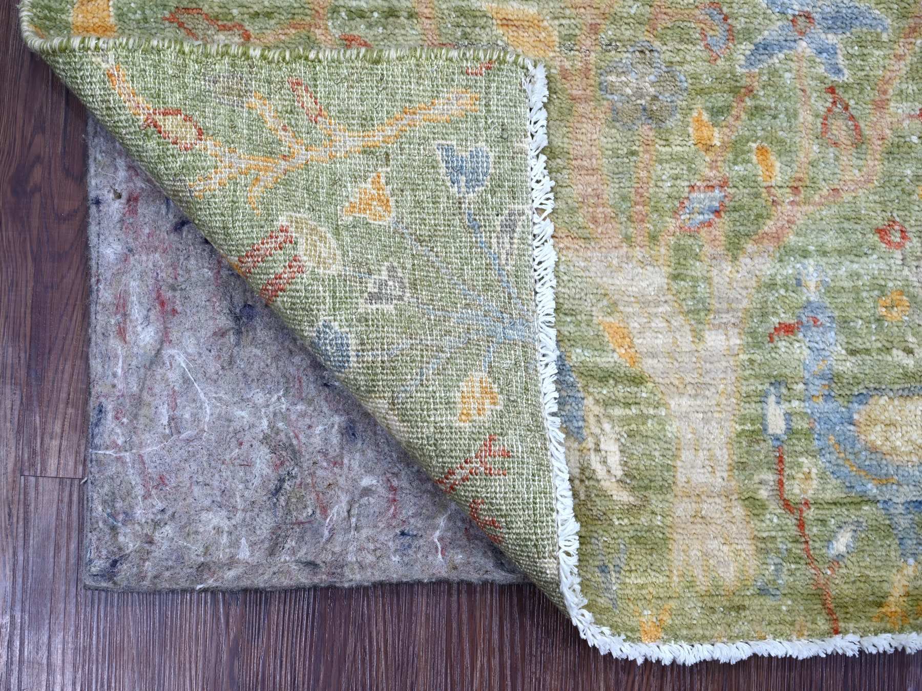 Green 2'1" x 3'1" Oushak And Peshawar Hand knotted Wool Rug - Sku: O021098