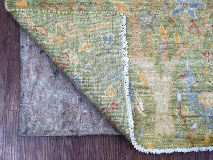 Green 2'1" x 3'1" Oushak And Peshawar Hand knotted Wool Rug - Sku: O021098