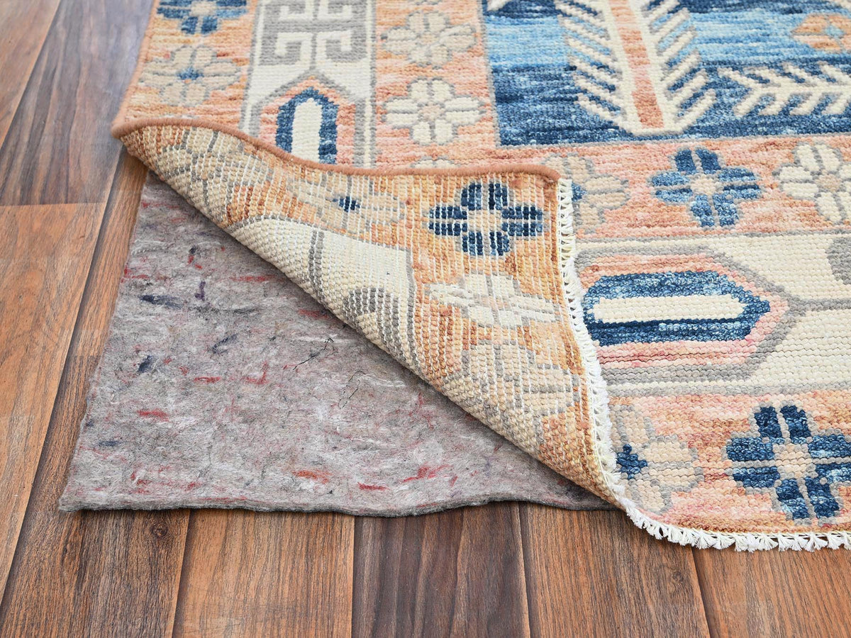 Oushak hand-knotted wool rug in Pink & Ivory, 4'10" x 6'9" — SKU O02109 (view 3)