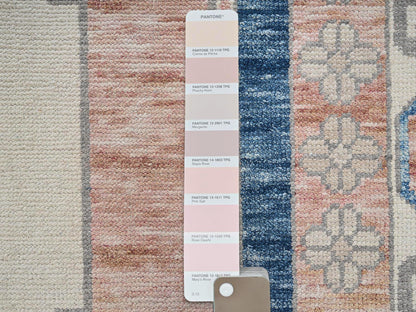 Oushak hand-knotted wool rug in Pink & Ivory, 4'10" x 6'9" — SKU O02109 (view 4)