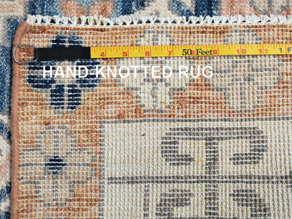 Pink 4'10" x 6'9" Oushak And Peshawar Hand knotted Wool Rug - Sku: O02109