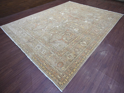 Brown 10'1" x 13'3" Oushak And Peshawar Hand knotted Wool Rug - Sku: O021105