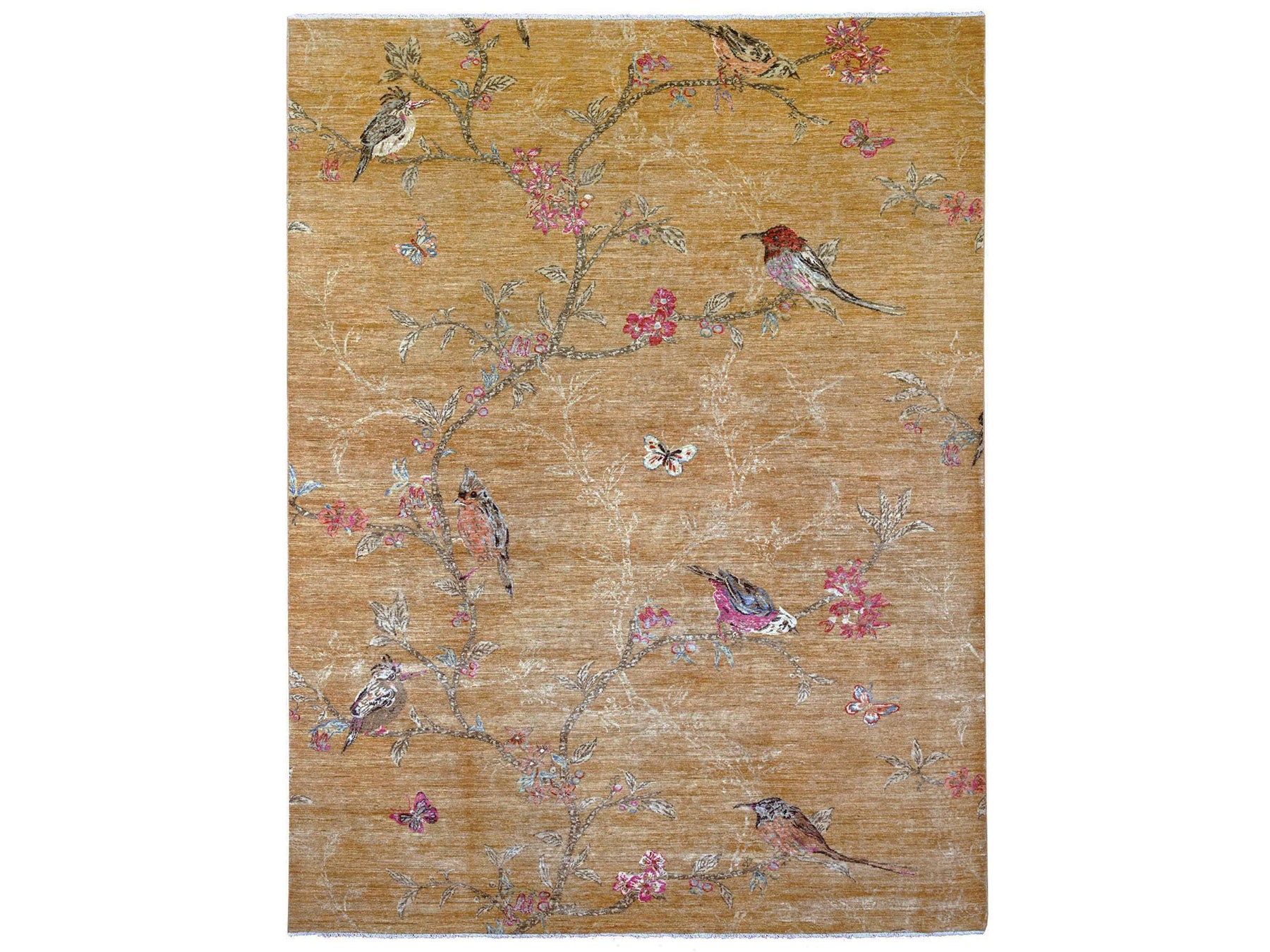 Brown 8'11" x 11'10" Modern and Contemporary Hand knotted Wool Rug - Sku: O021113
