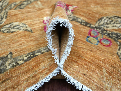 Brown 8'11" x 11'10" Modern and Contemporary Hand knotted Wool Rug - Sku: O021113