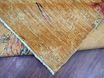 Brown 8'11" x 11'10" Modern and Contemporary Hand knotted Wool Rug - Sku: O021113
