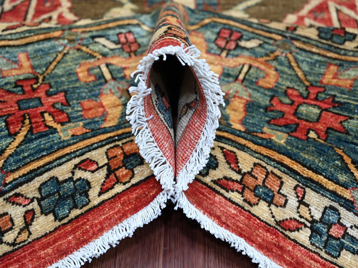 Heriz Heriz hand-knotted wool rug in Red & Blue, 9'2" x 11'7" — SKU O021126 (view 5)