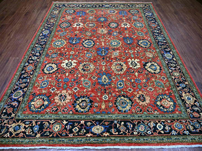 Red 8'1" x 10'0" Tribal & Geometric Hand knotted Wool Rug - Sku: O021128