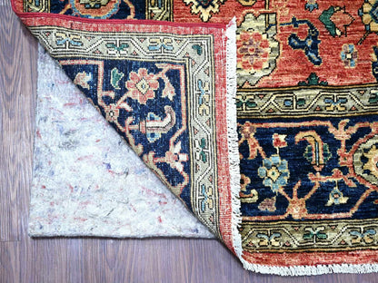 Red 7'11" x 12'1" Tribal & Geometric Hand knotted Wool Rug - Sku: O021131
