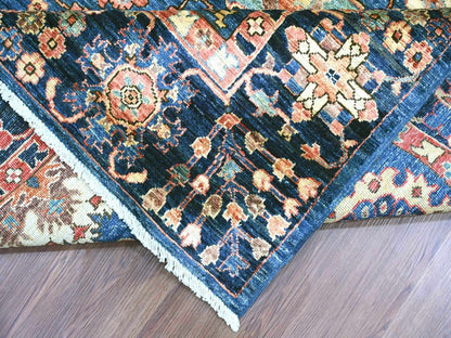 Blue 8'2" x 8'2" Tribal & Geometric Hand knotted Wool Rug - Sku: O021132