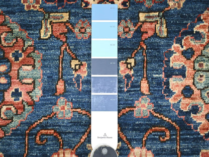 Blue 8'2" x 8'2" Tribal & Geometric Hand knotted Wool Rug - Sku: O021132