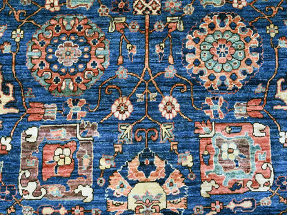 Blue 8'2" x 8'2" Tribal & Geometric Hand knotted Wool Rug - Sku: O021132