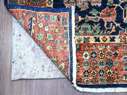 Blue 7'11" x 9'11" Tribal & Geometric Hand knotted Wool Rug - Sku: O021134