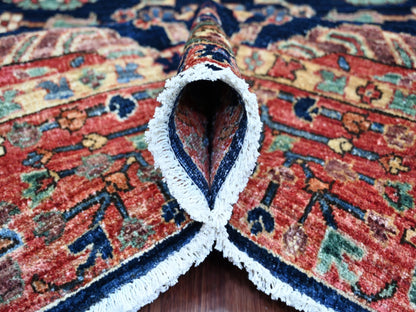 Blue 7'11" x 9'11" Tribal & Geometric Hand knotted Wool Rug - Sku: O021134