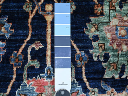 Blue 7'11" x 9'11" Tribal & Geometric Hand knotted Wool Rug - Sku: O021134