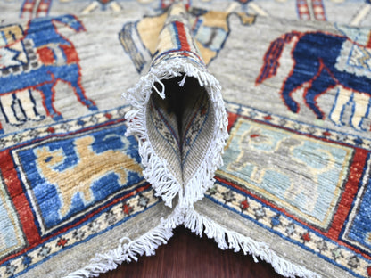 Grey 10'0" x 13'7" Oushak And Peshawar Hand knotted Wool Rug - Sku: O021138