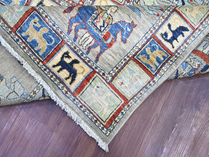Grey 10'0" x 13'7" Oushak And Peshawar Hand knotted Wool Rug - Sku: O021138