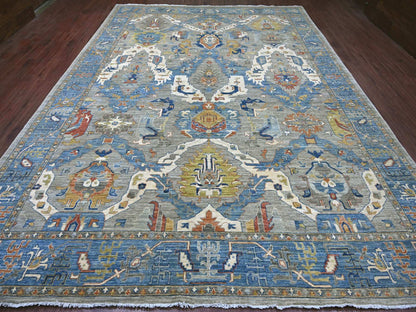 Grey 10'0" x 13'10" Oushak And Peshawar Hand knotted Wool Rug - Sku: O021139