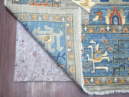 Grey 10'0" x 13'10" Oushak And Peshawar Hand knotted Wool Rug - Sku: O021139