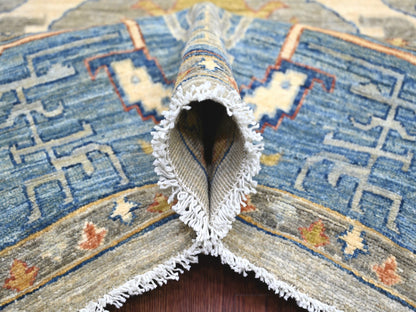 Peshawar Oushak hand-knotted wool rug in Gray & Blue, 10' x 13'10" — SKU O021139 (view 5)