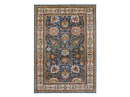 Blue 6'2" x 8'9" Tribal & Geometric Hand knotted Wool Rug - Sku: O021141