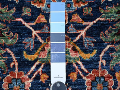 Blue 6'2" x 8'9" Tribal & Geometric Hand knotted Wool Rug - Sku: O021141