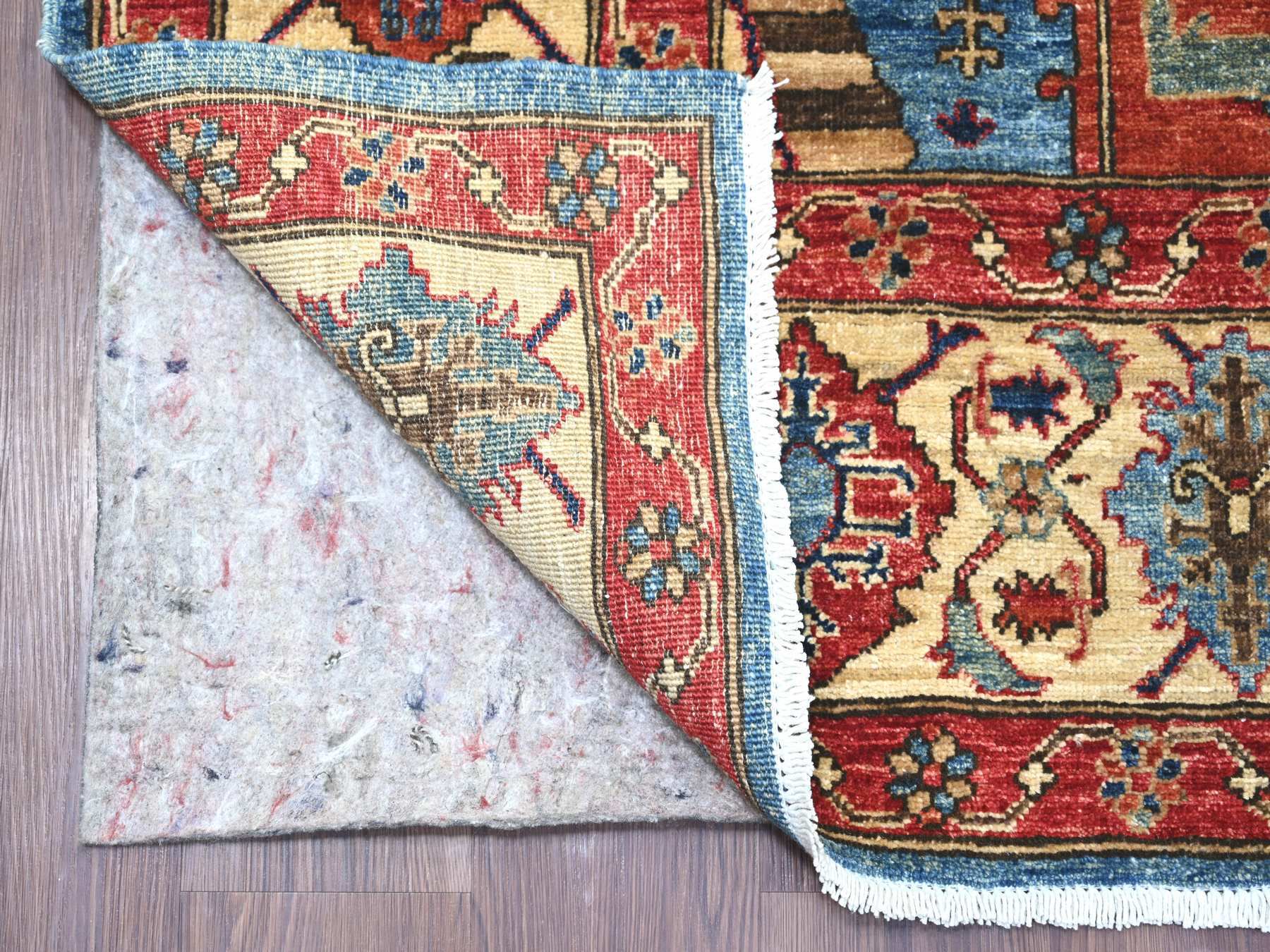 Blue 5'10" x 11'9" Heriz Hand knotted Wool Rug - Sku: O021143