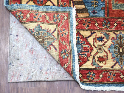 Blue 5'10" x 11'9" Heriz Hand knotted Wool Rug - Sku: O021143