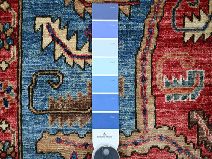 Blue 5'10" x 11'9" Heriz Hand knotted Wool Rug - Sku: O021143