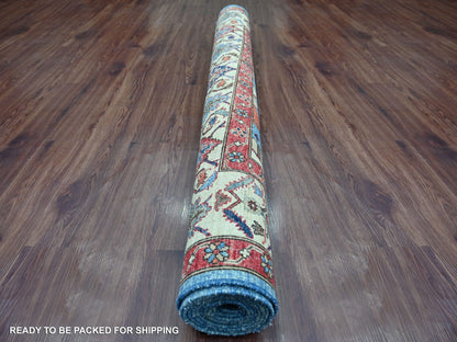Blue 5'10" x 11'9" Heriz Hand knotted Wool Rug - Sku: O021143