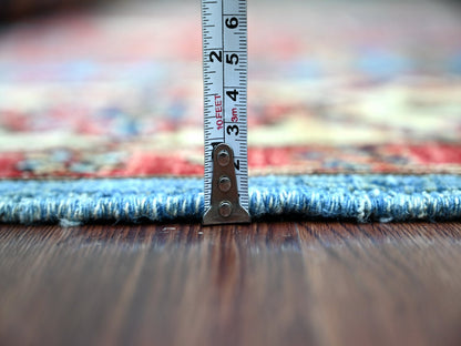 Blue 5'10" x 11'9" Heriz Hand knotted Wool Rug - Sku: O021143