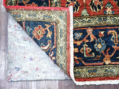 Red 6'0" x 9'0" Tribal & Geometric Hand knotted Wool Rug - Sku: O021146
