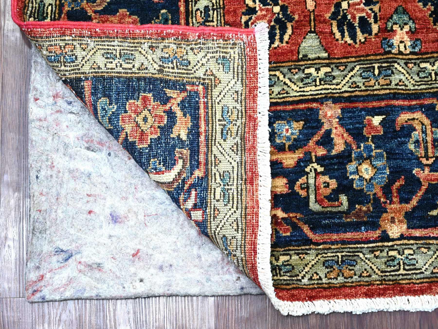 Tribal & Geometric hand-knotted wool rug in Red & Blue, 6' x 9' — SKU O021146 (view 2)