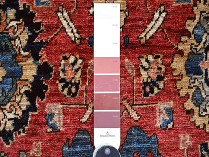 Red 6'0" x 9'0" Tribal & Geometric Hand knotted Wool Rug - Sku: O021146