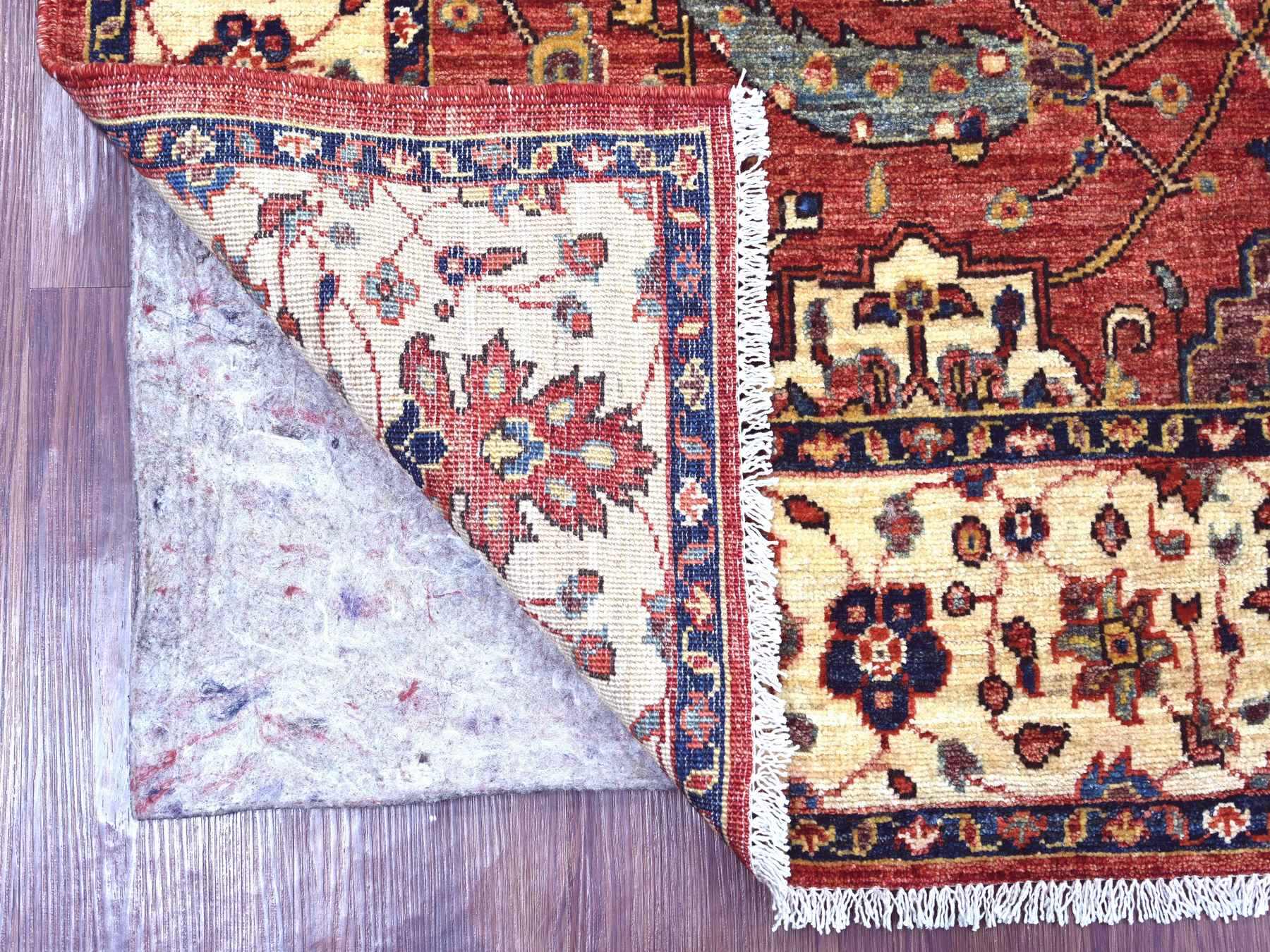 Tribal & Geometric hand-knotted wool rug in Red & Ivory, 5' x 8'2" — SKU O021147 (view 2)