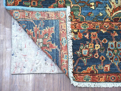 Blue 6'4" x 8'8" Tribal & Geometric Hand knotted Wool Rug - Sku: O021148
