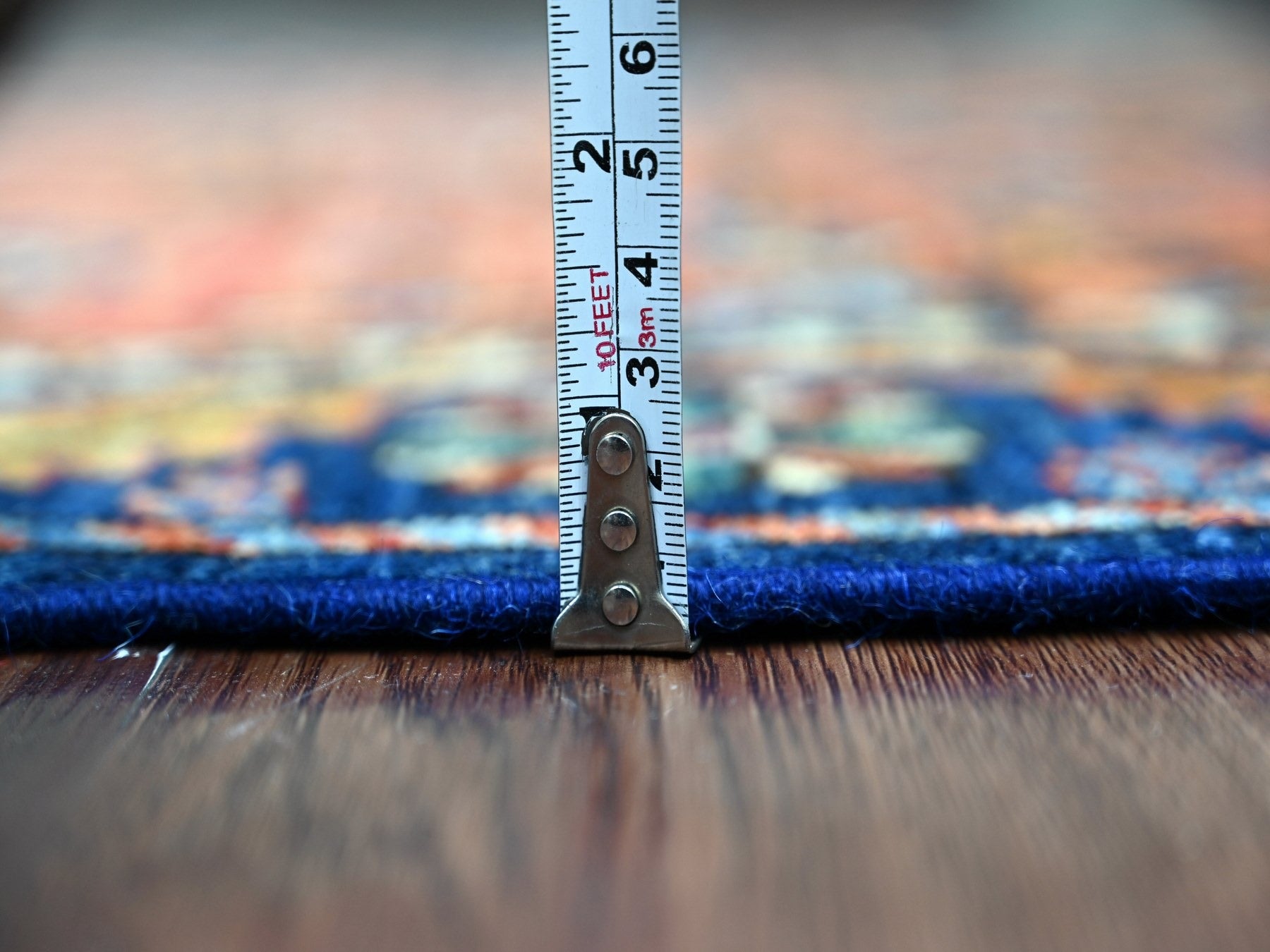 Heriz Tribal & Geometric hand-knotted wool runner in Red & Navy Blue, 3'8" x 15'9" — SKU O021151 (view 5)